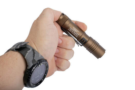 Streamlight Coyote Tan ProTac 1L-1AA tactical EDC flashlight is perfectly sized for pockets while still being comfortable to use.